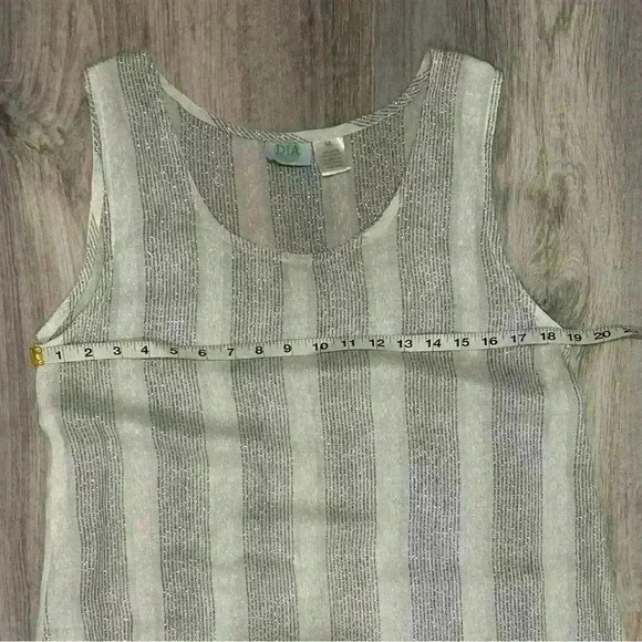 Vintage Dia Women’s Maxi Swim Cover Sheer White Silver Stripe Size M - Picture 6 of 10